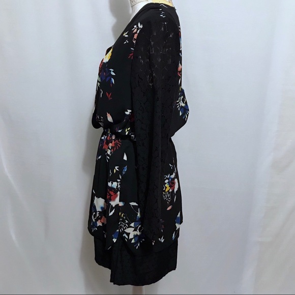 ❌SOLD❌ Xhilaration Black with Floral Dress Women L - Picture 8 of 15